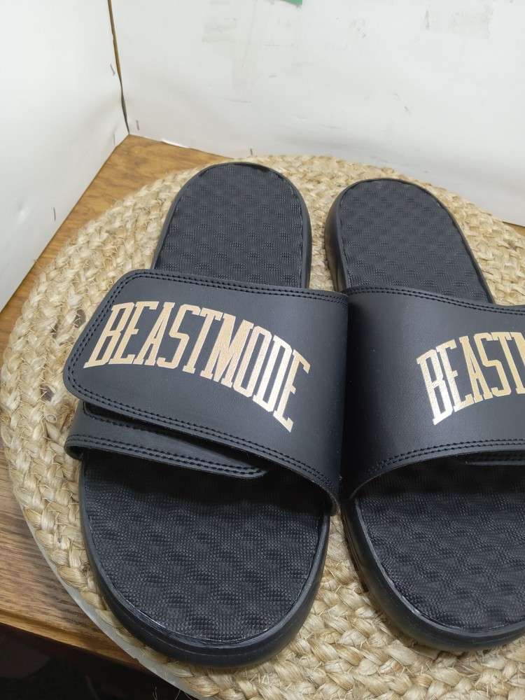 Mens Black Slides Beastmode Size 12 New