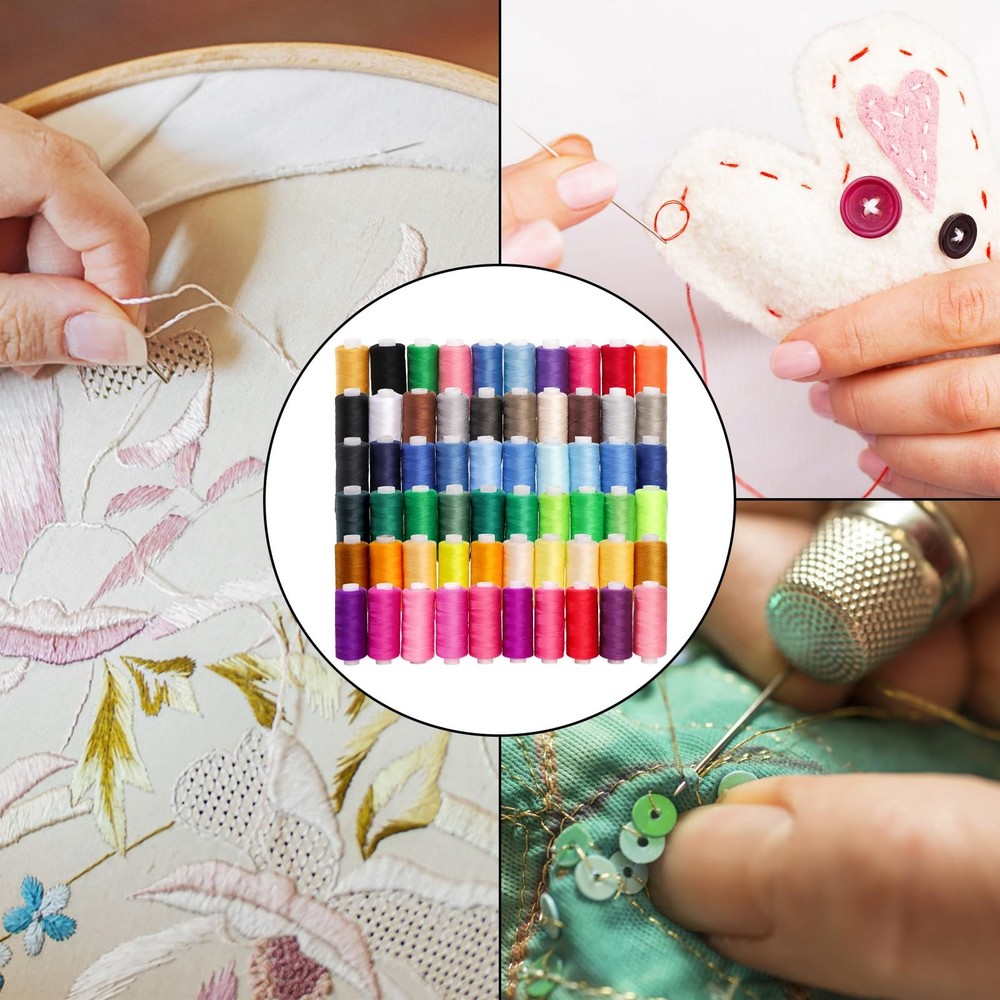 60 Rolls Sewing Threads Kit, 400 Yard per Polyester Thread Spools, All Purpos...