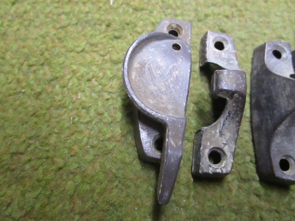 2 - Solid Brass Antique Window Sash Locks and Latches