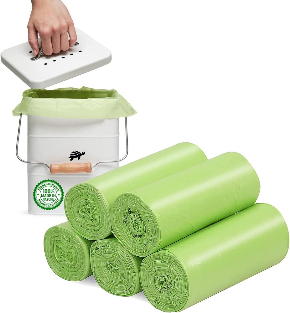 4-6 Gallon Small Trash Bags Biodegradable, 20 Liter Mini Compostable Strong Bath