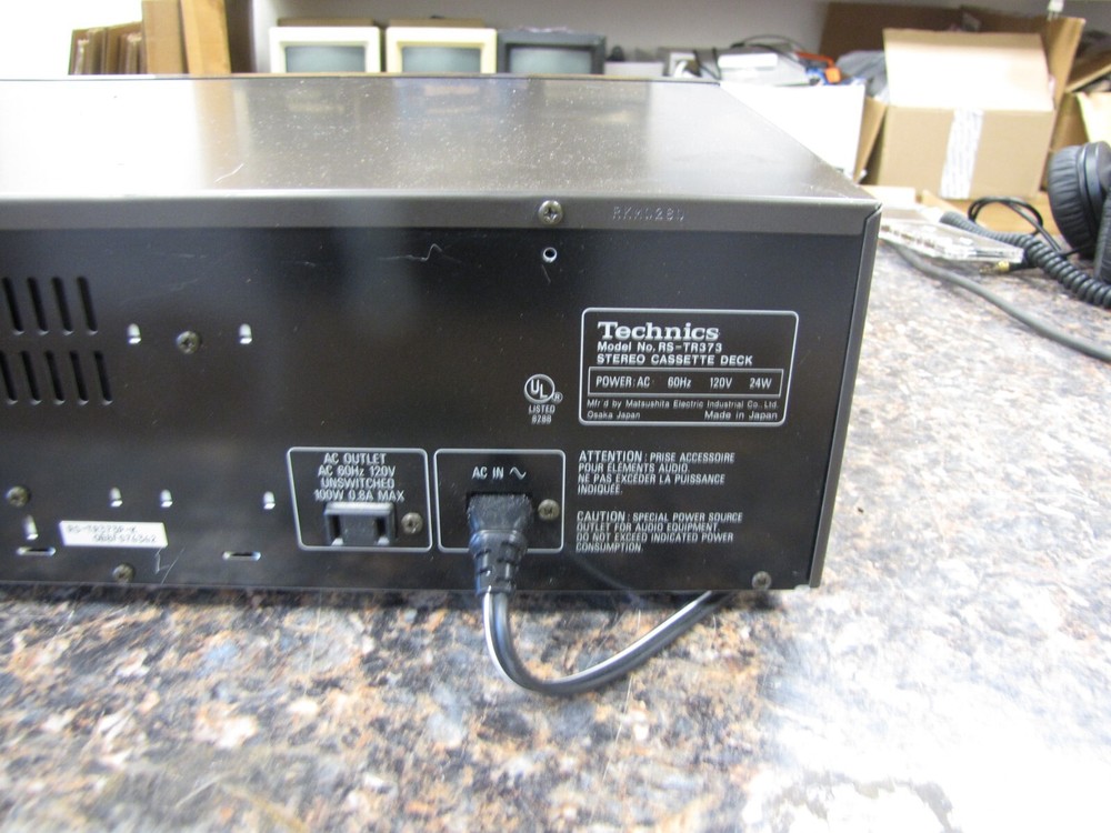 Technics RS-TR373 Double Auto-Reverse Stereo Cassette Deck HX PRO as-is
