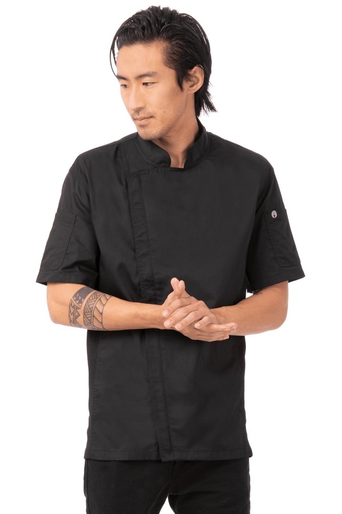 Chef Works Men's Springfield Chef Coat Medium Black