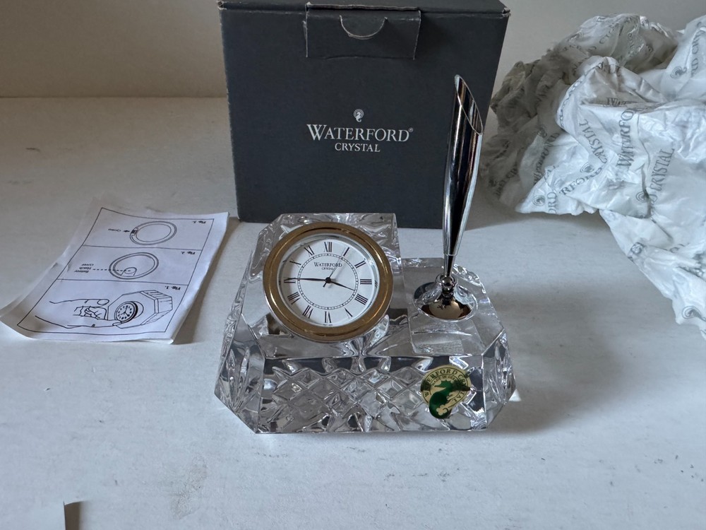 Waterford Crystal Clock and Pen Holder