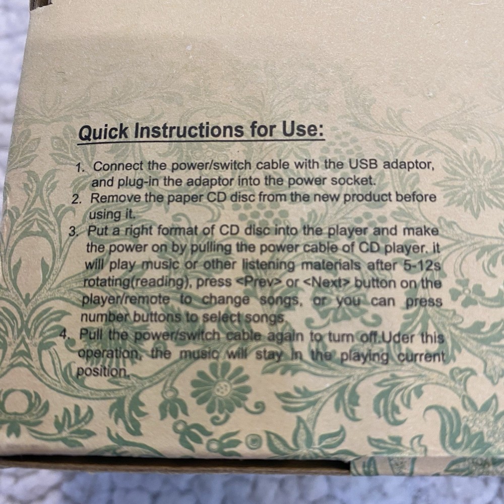 KC-718 Bluetooth CD Player w/ Remote USB AUX - Not Tested