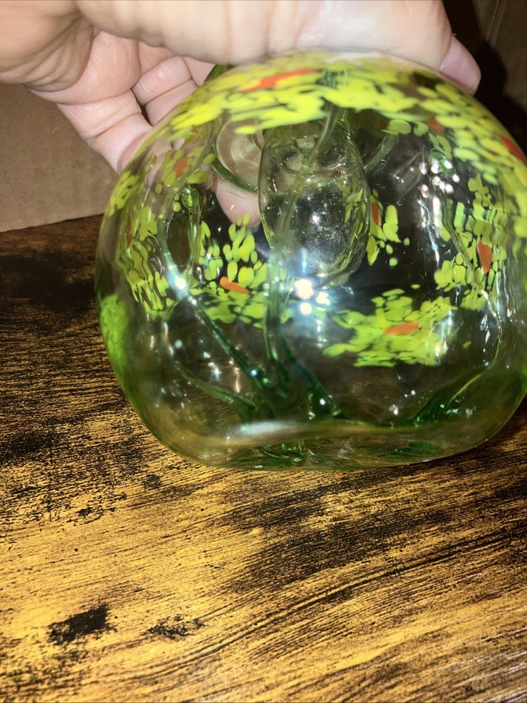 Hand Blown Art Glass Scent Ball, Unknown Maker, 4” Wide