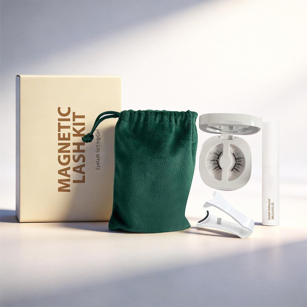 Reusable Magnetic Eyelashes with Applicator Glue Natural Lashes Kit