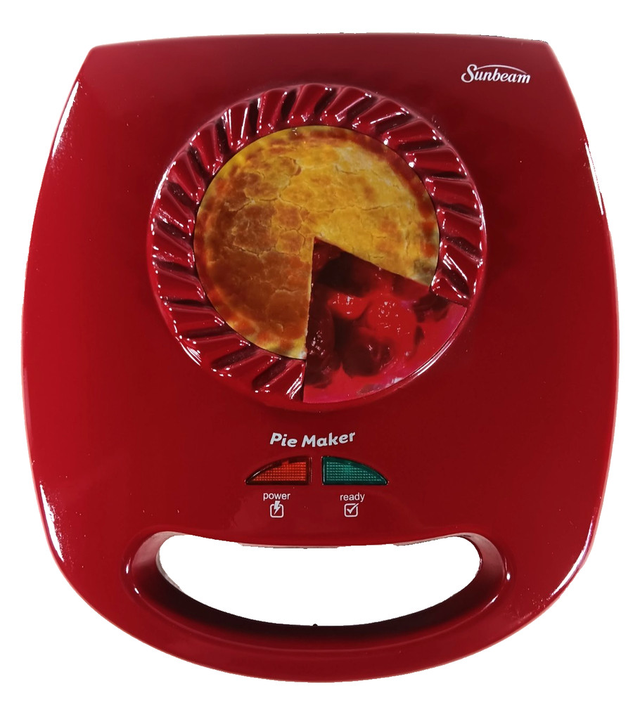 Sunbeam Mini Pie Maker Baker 4 Pies at Once Red Non Stick