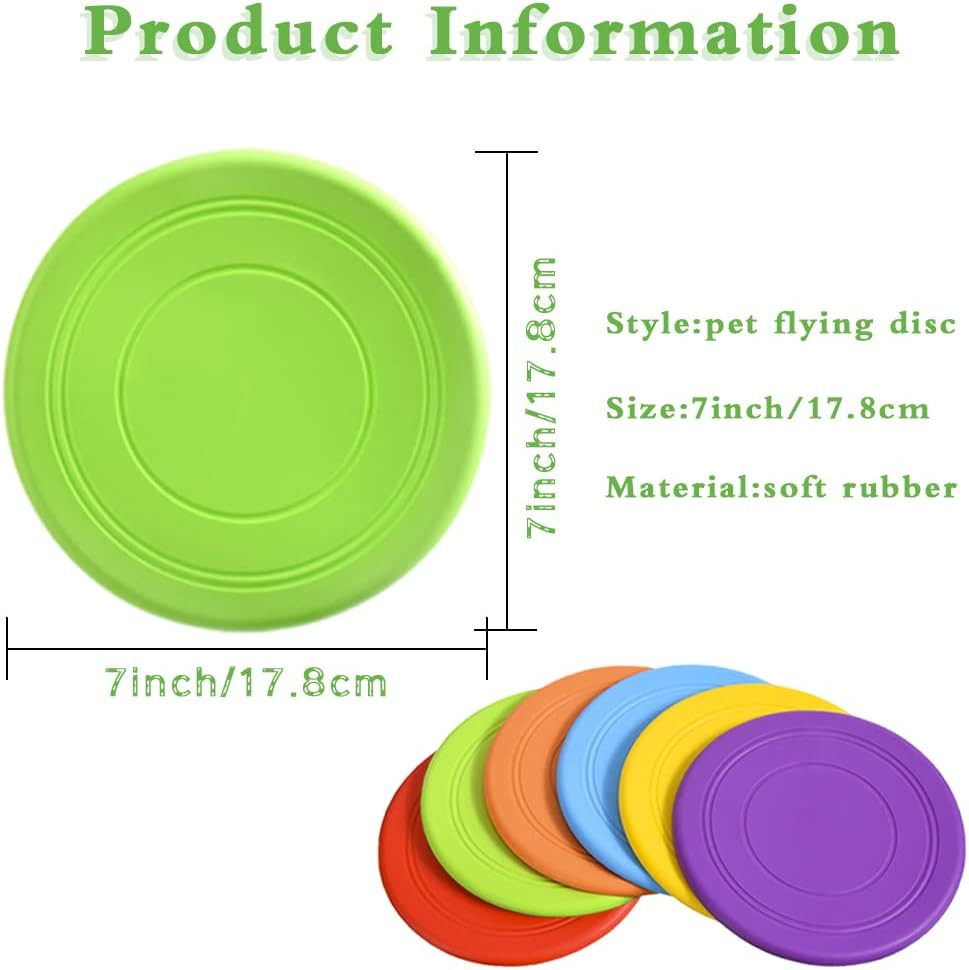 6 Pack Dog Flying Discs - Interactive, Soft Floating Saucer for Small, Medium Do