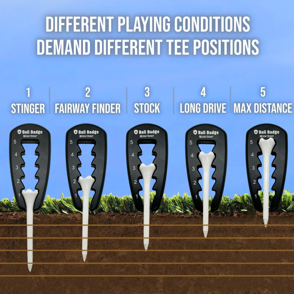 "Adjustable Golf Tee Height Tool Precision Setter for Consistent Swings"