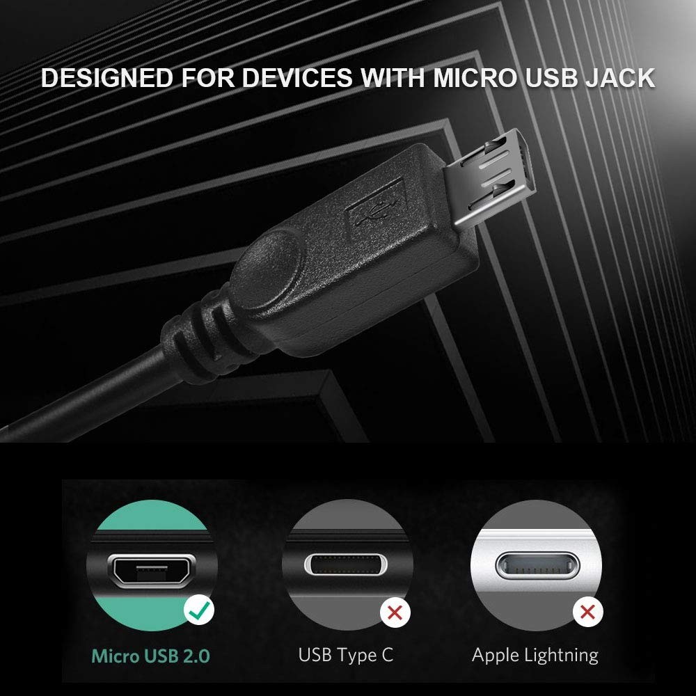 UCEC Dual Micro USB Splitter Charge Cable, 35 CM each, 2pack