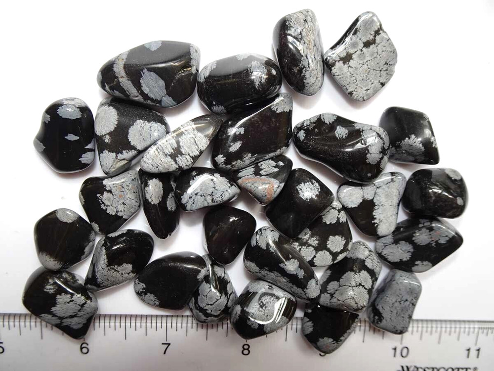 Snowflake Obsidian Tumbled Stones - 1/4 Pound rt570d