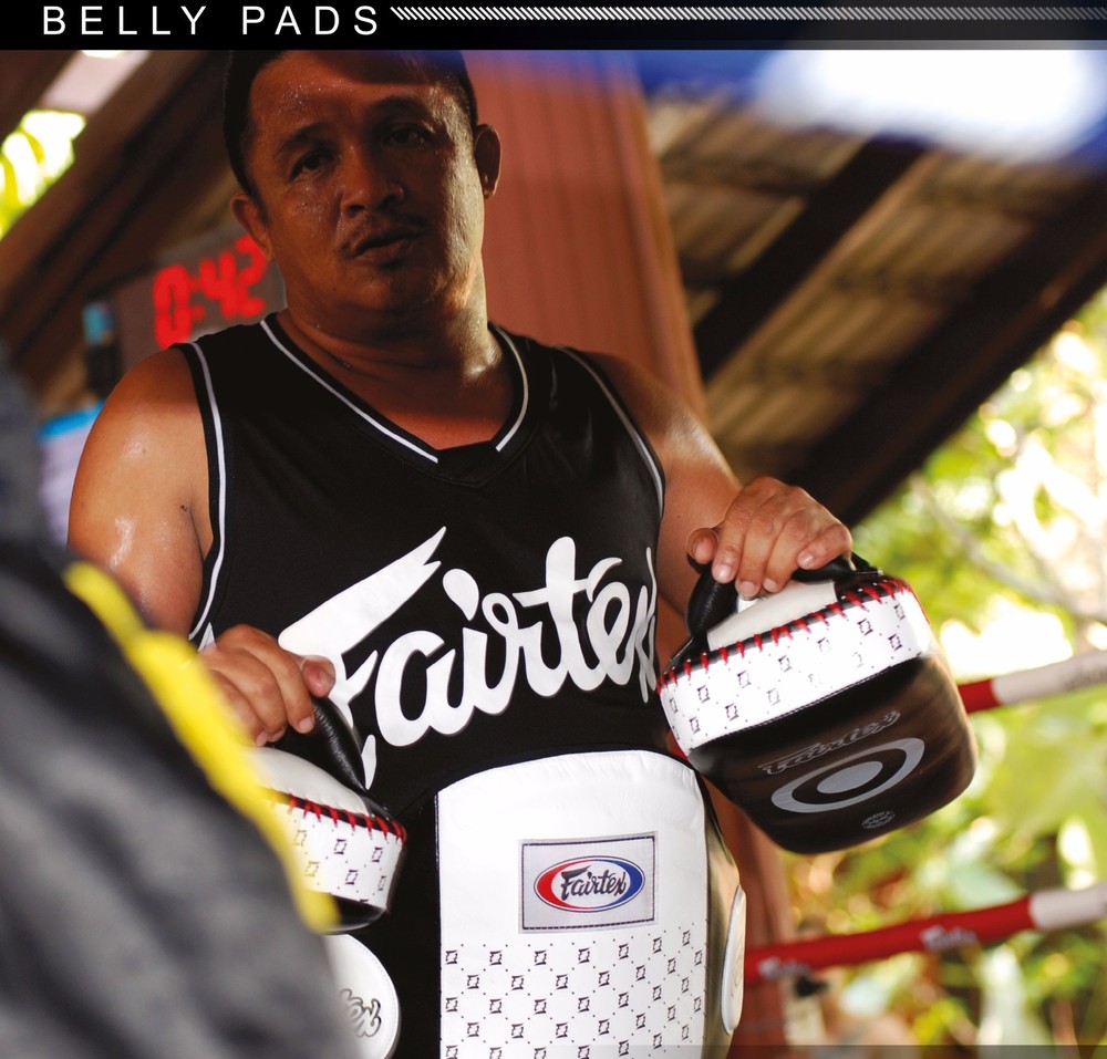 GENUINE FAIRTEX Leather Belly Pad – Hook & Loop Waist Wrap BPV1