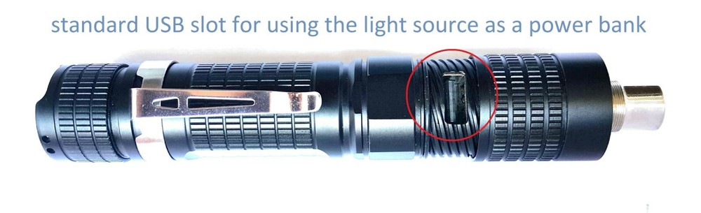 ClaraMed Battery/USB LED light source compatible with Storz endoscopes, S1