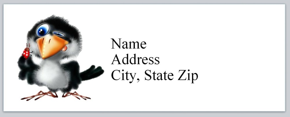 Personalized Address Labels Cartoon Crow (Bx 931)