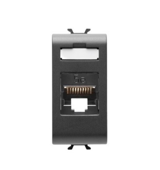 GEWISS GW 12421 DATA SOCKET RJ45 CATEGORY 5E UTP 1 MODULE CHORUS BLACK