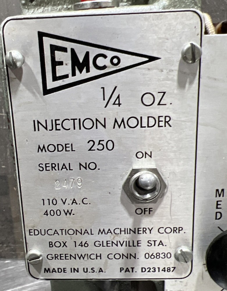 Emco Benchtop Injection Molding Machine Model 250 Used Surplus