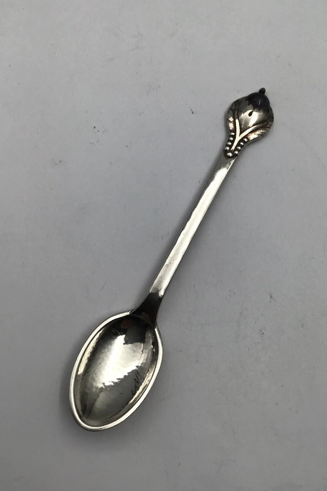 Evald Nielsen Silver No 3 Coffee spoon (Amethyst)
