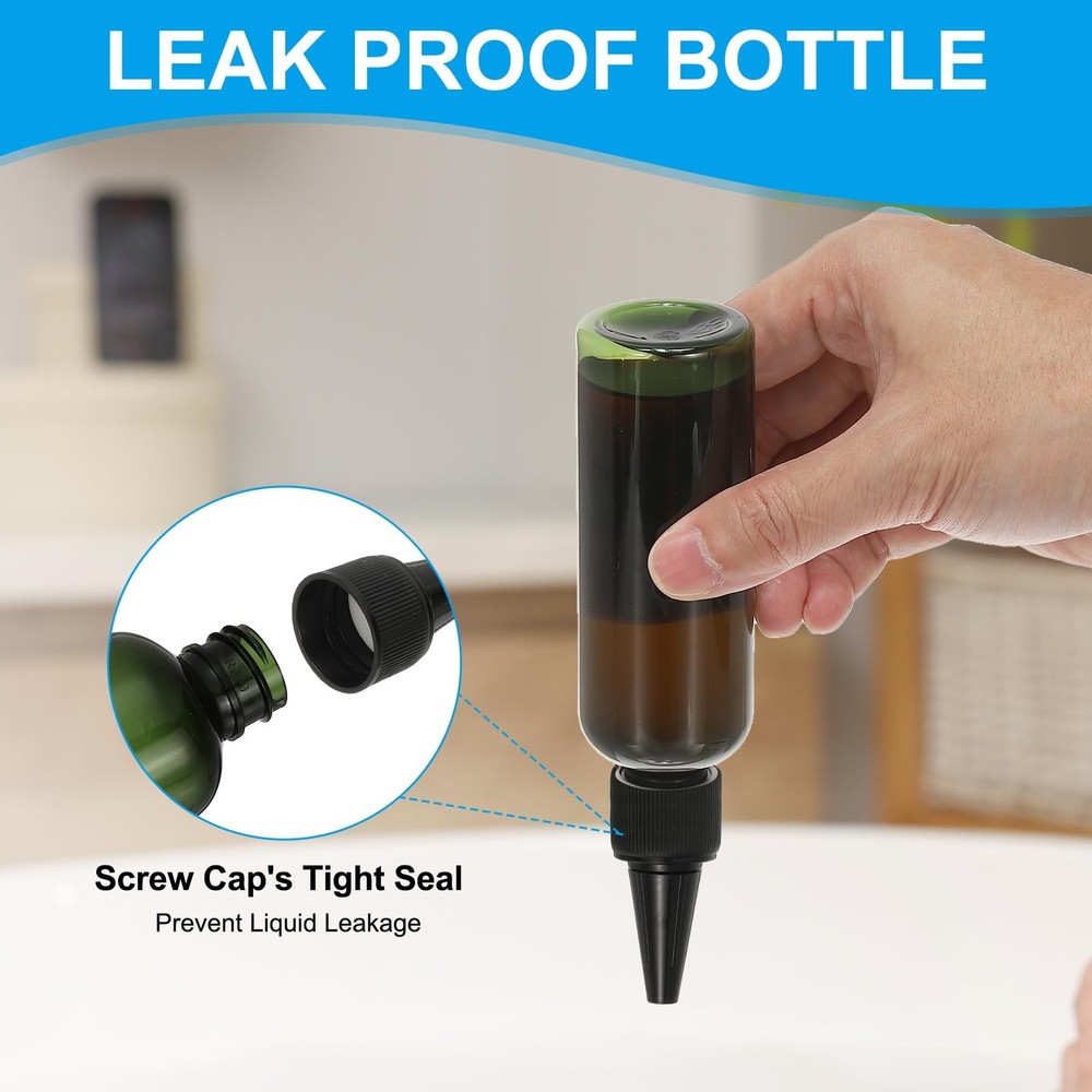 Plastic Applicator Bottle, 6 Pcs 3.4oz(100ml) Leak Proof Refillable Empty Dis...