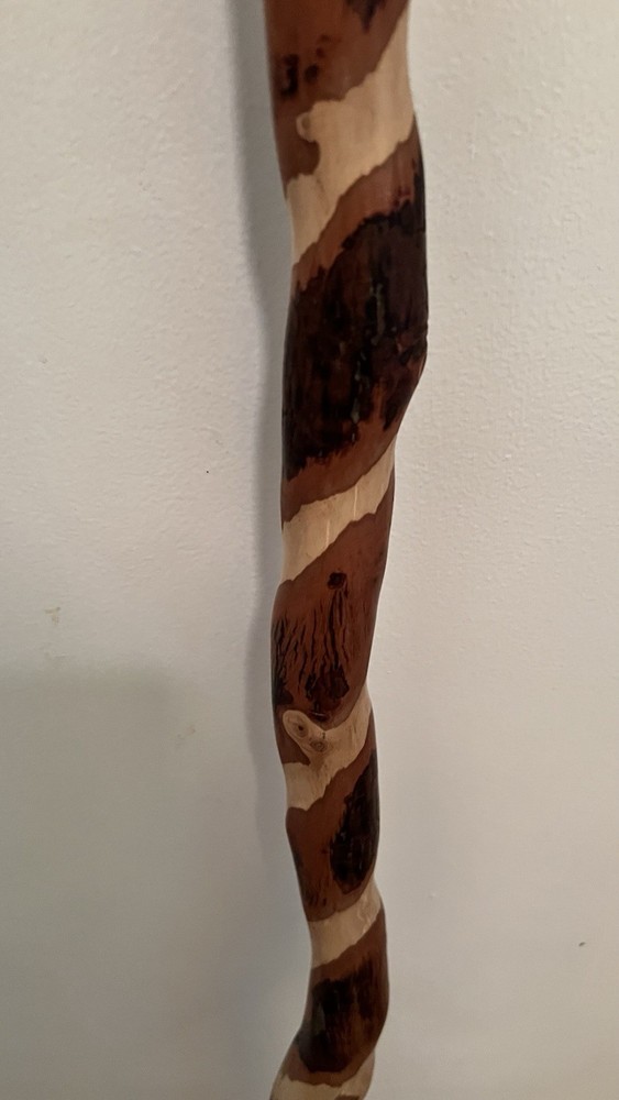 Brazos Rustic Wood Walking Stick Twisted Hickory 58"