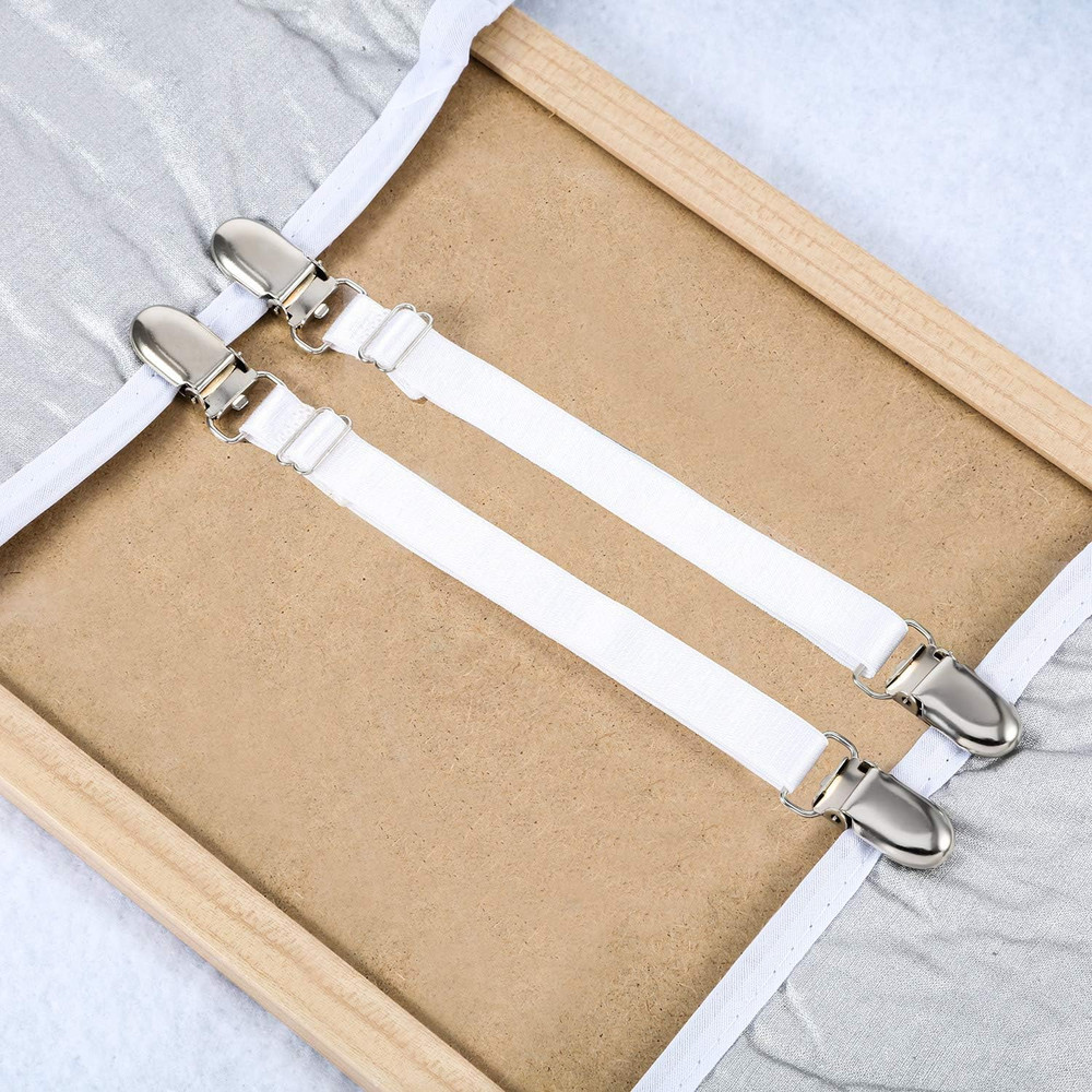 12 Pcs Bed Sheet Clips Straps Sheet Corner Straps Holder Adjustable Mattress Cli