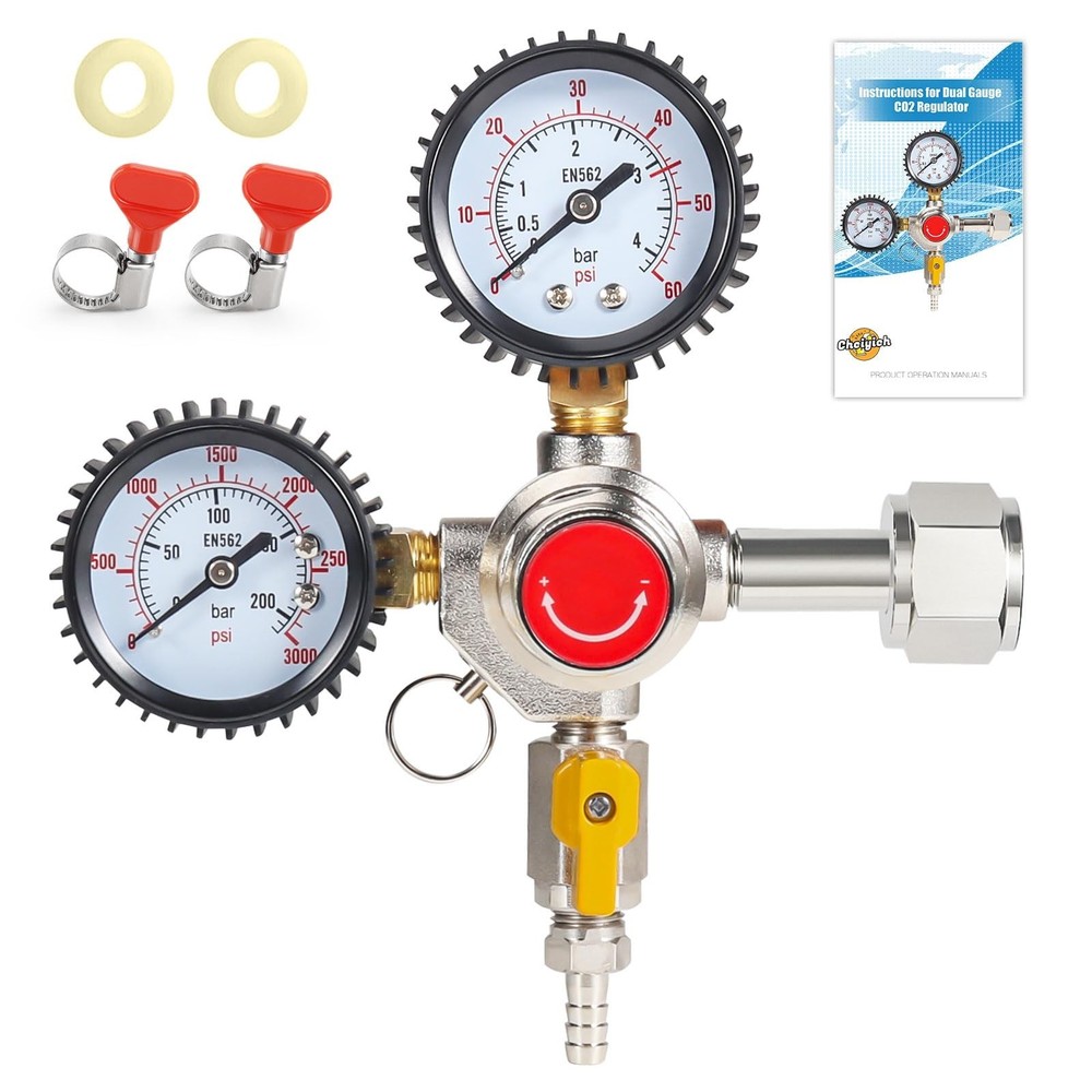 Co2 Regulator for Kegerator - CGA320 Draft Beer Regulator Kegerator Regulator...