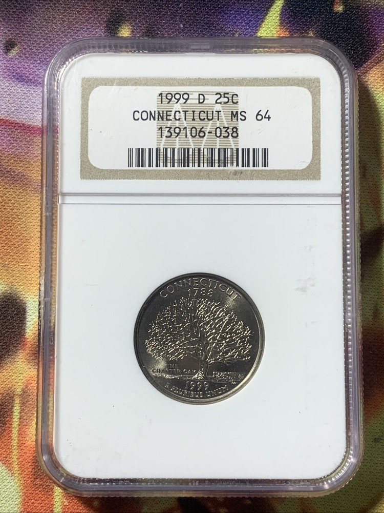 1999-D CONNECTICUT STATE QUARTER - NGC MS64