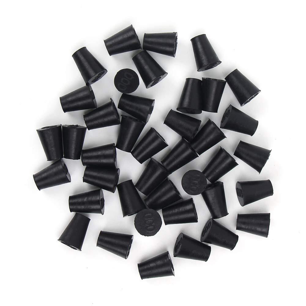 Small Solid Rubber Stoppers Uniform Size #000 40 Pieces for Laboratory Use