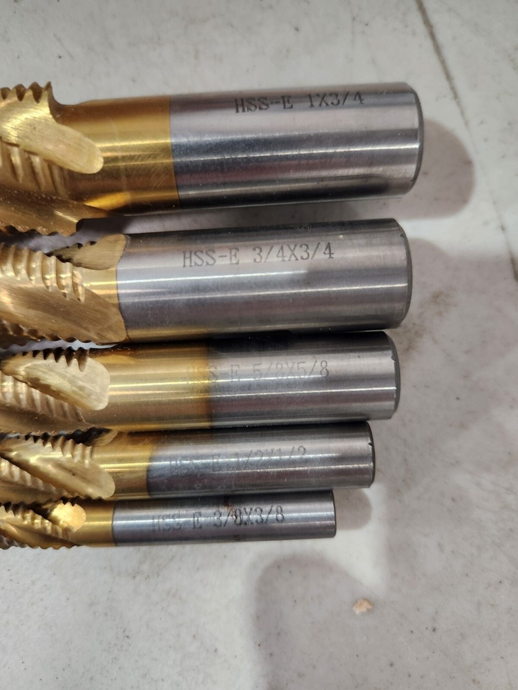 5 Pc. Set Roughing End Mill Bits HSS-E W/Case