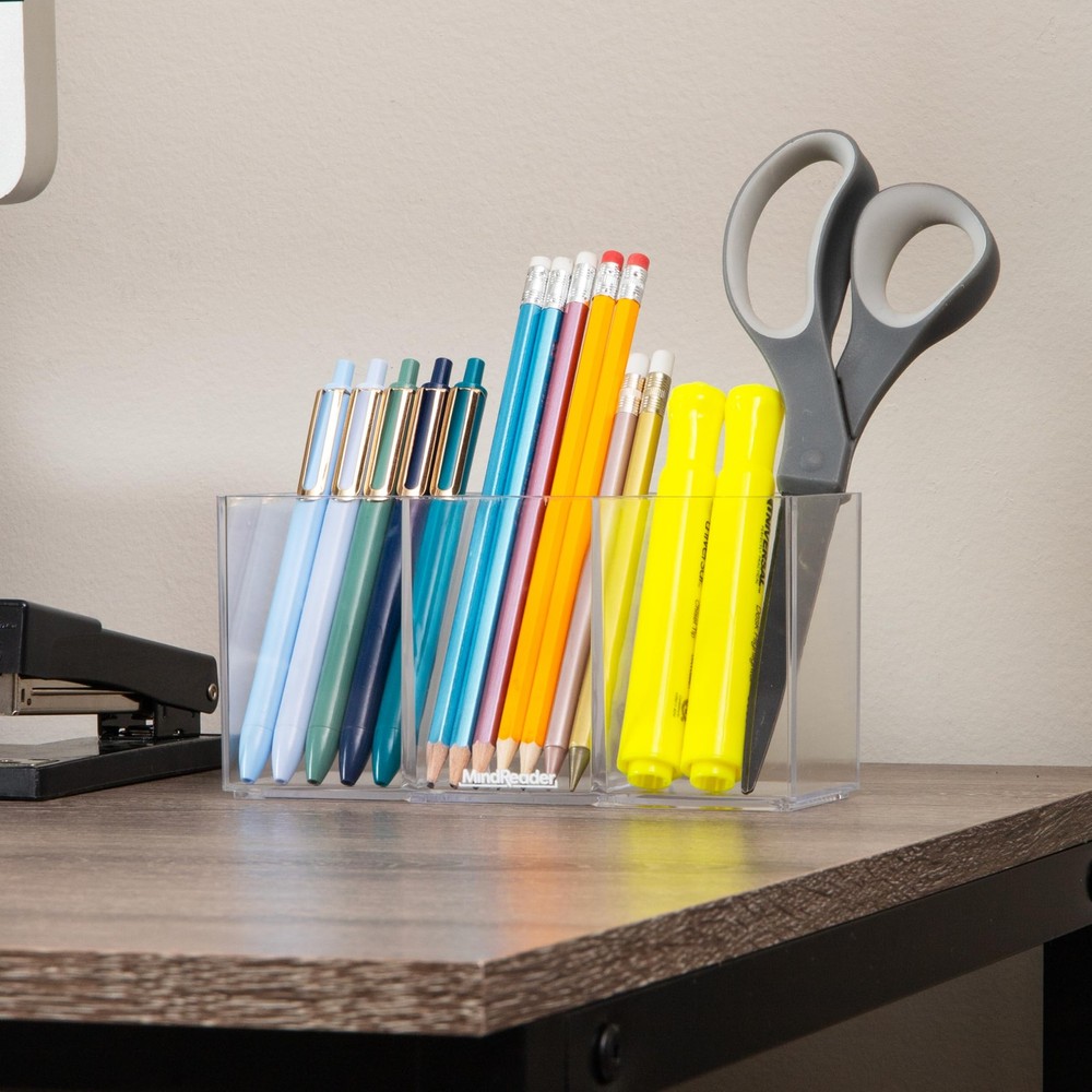 Mind Reader Pen and Accessories Holder, Clear