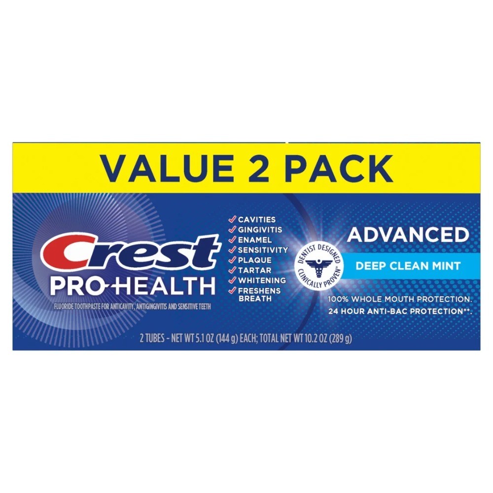 (6 pack) Crest Pro-Health Advanced Deep Clean Mint Toothpaste (5.1oz) Twin Pack