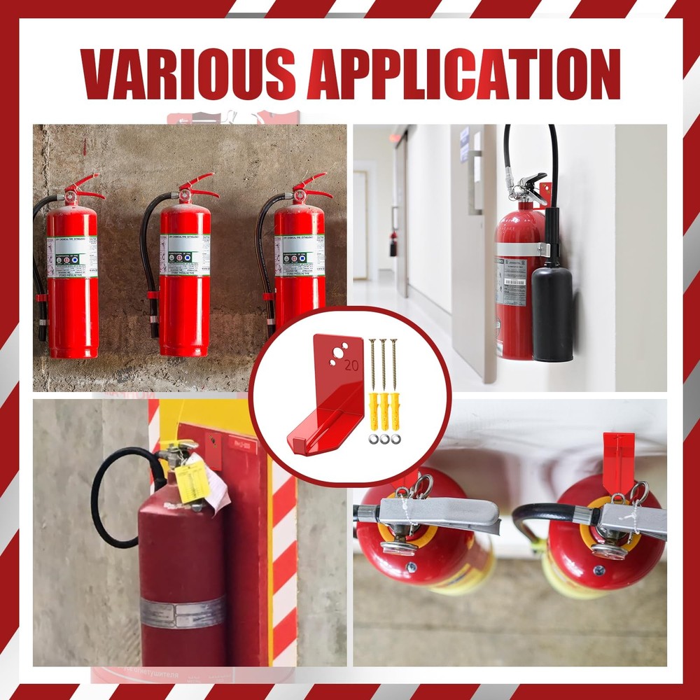4 Pack Fire Extinguisher Mounts & Brackets, Fire Extinguisher Wall Hook Holde...