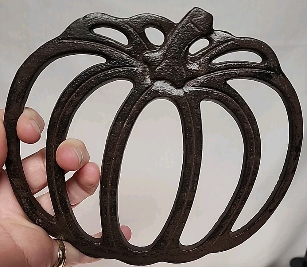 Rustic Metal Pumpkin Trivet Fall Thanksgiving Pumpkin Table Decor .