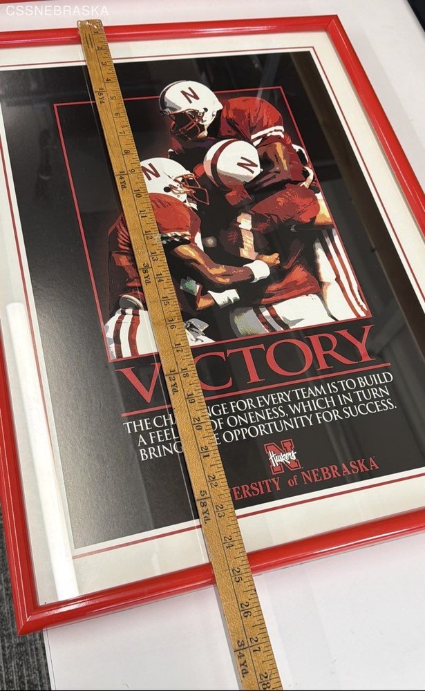 Nebraska Cornhuskers framed motivational posters Desire, Determinations, Victory