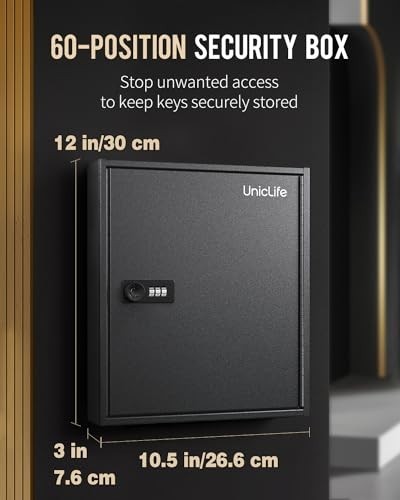 60 Position Key Cabinet with Combination Lock - Digital Security Storage Box, St