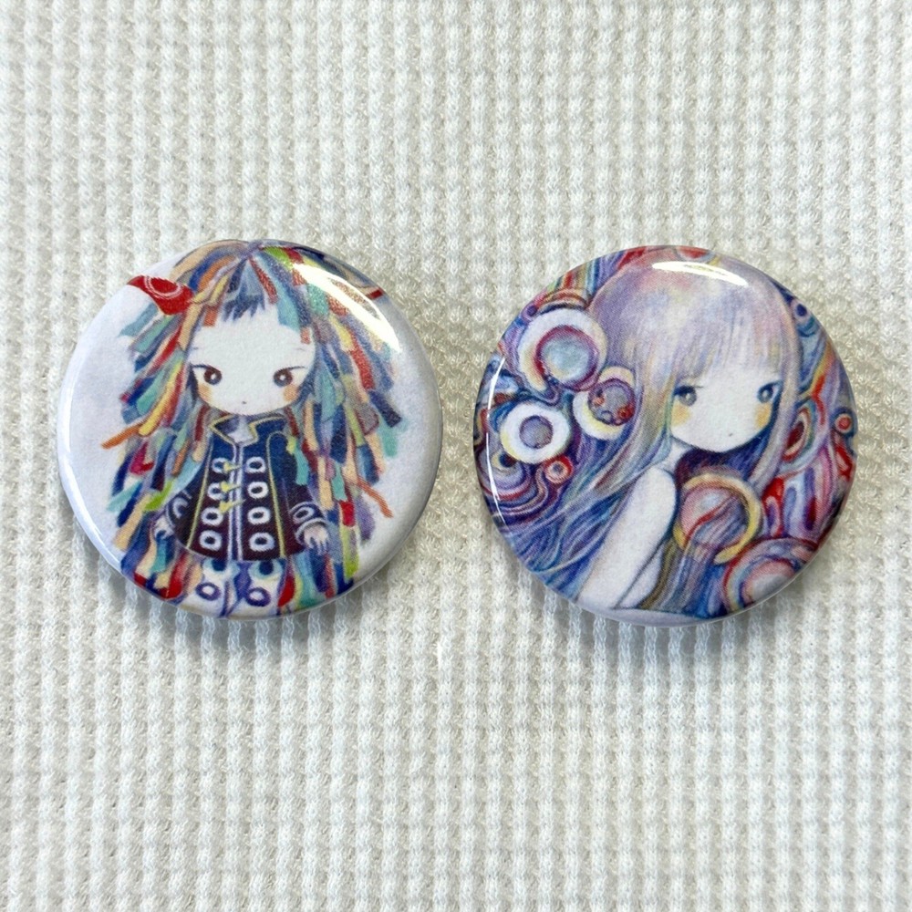 kikuo button pin badge set