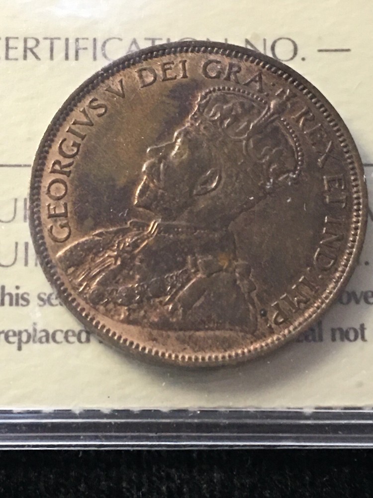 1917c ICCS Graded Newfoundland, Large ¢1 Cent, **AU-55**