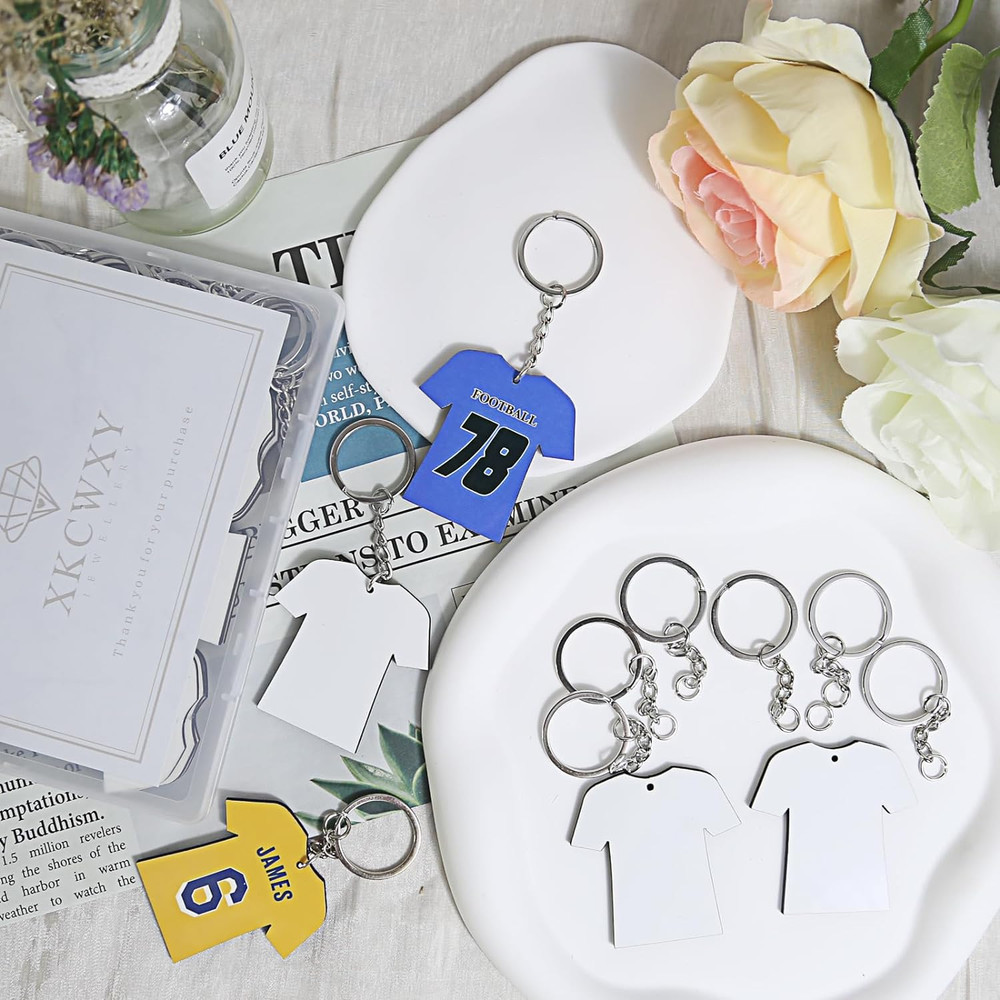 72Pcs Double Sided Sublimation Keychain Blanks Bulk, MDF Keychain with White Pro