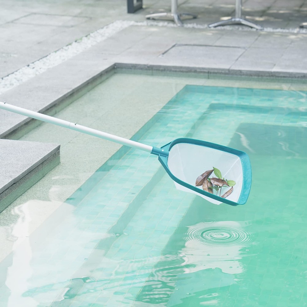 Pool Leaf Net Skimmer Rake with Adjustable Aluminum Pole Mesh