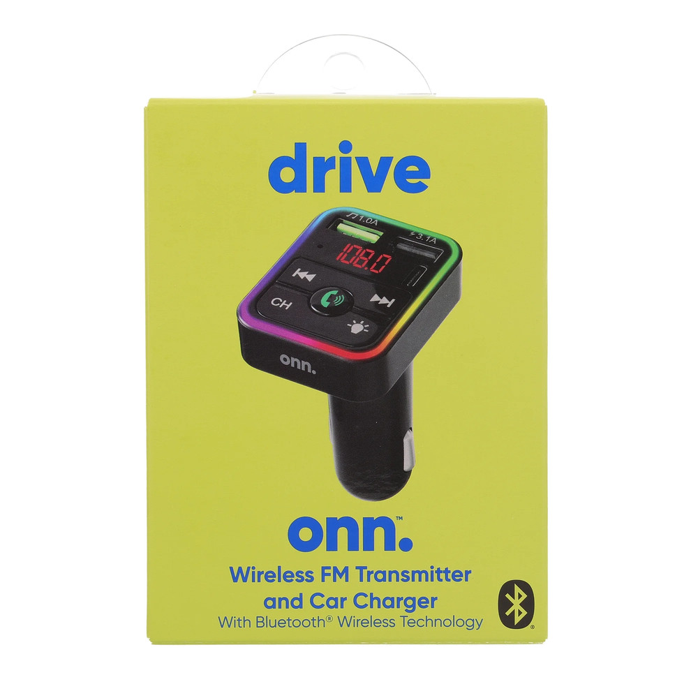 . Bluetooth FM Car Charger with LCD Screen, Type C, Wirelessly Stream Calls