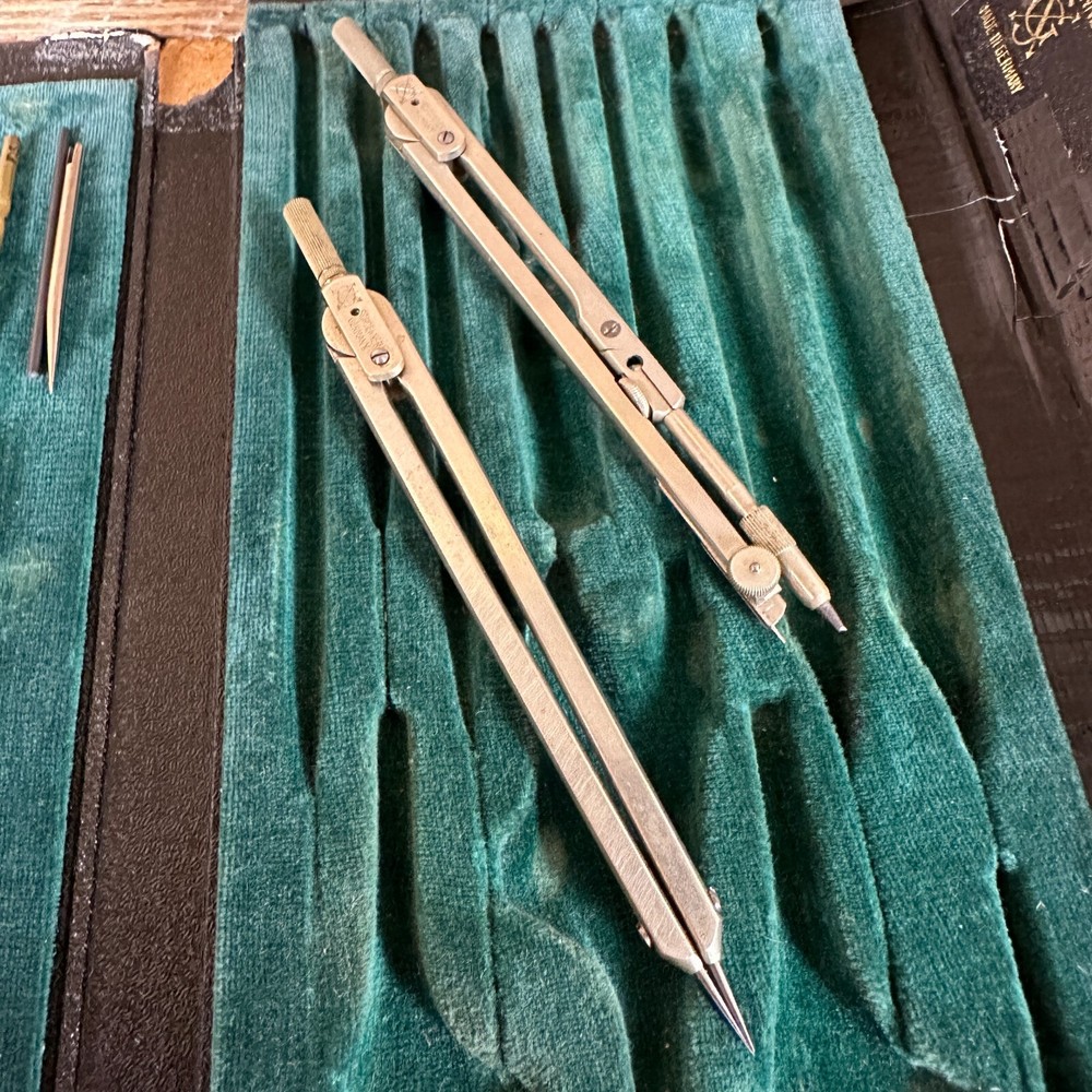 Vintage Schoenner Germany 13pc Engineering Drafting Tool Set No. 5006 w/ Case