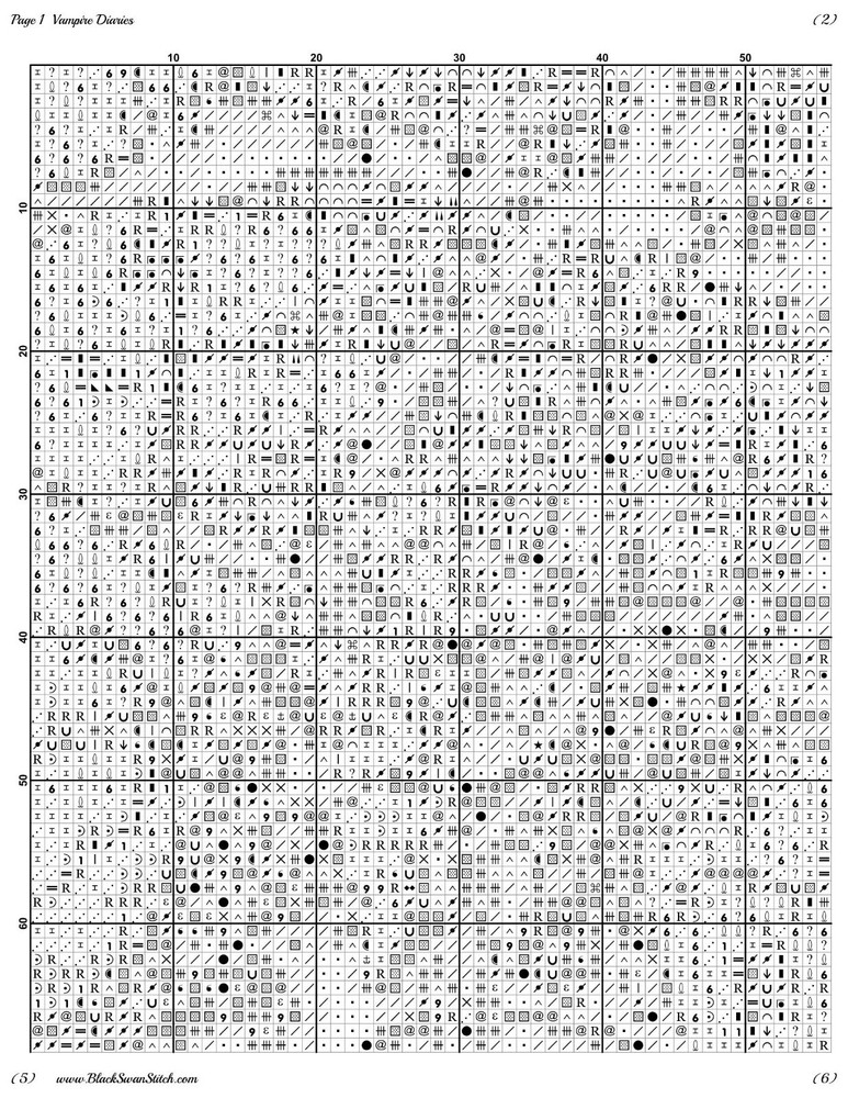 Vampire Diaries 1068 Chart Counted Cross Stitch Pattern