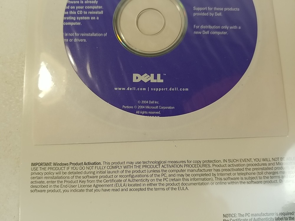 Microsoft Windows XP Home Edition 2002 New Sealed HPQ Reinstallation Disc CD ROM