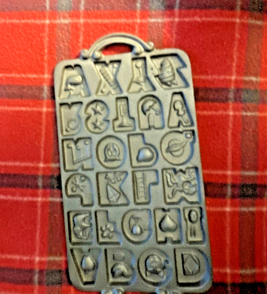 John Wright & Medway Cast Iron Alphabet Shape Mold with Original Box