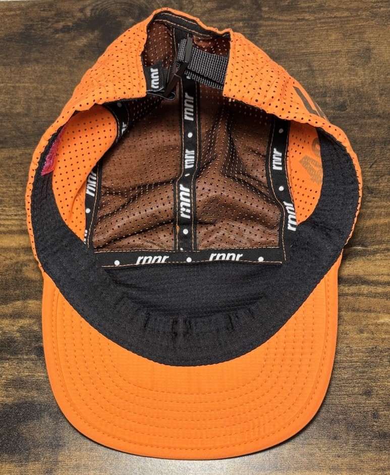 Rnnr Hat Cap Orange Strap Back No Shortcuts LASD24 Panel Tailwind Running Mesh
