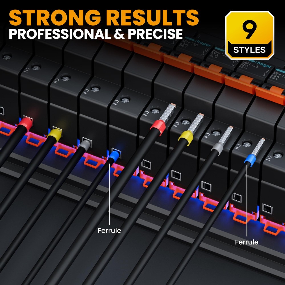 SOMELINE Ferrule Crimping Tool Kit,Self-Adjusting 9 tailles, Multicolored