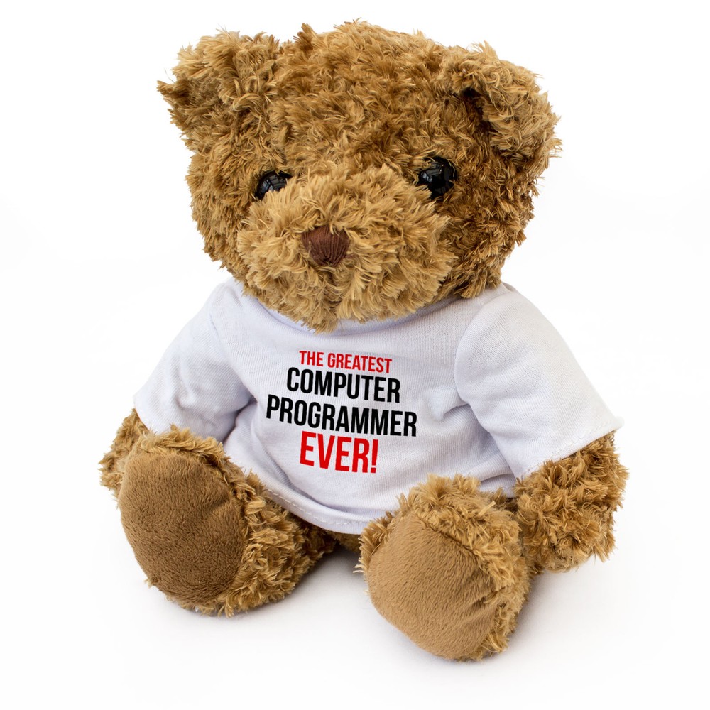 NEW - GREATEST COMPUTER PROGRAMMER EVER - Teddy Bear Cute - Gift Present Award