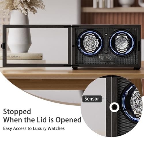 Watch Winder for Automatic Watches, Double Automatic Watch Winder Box Grey
