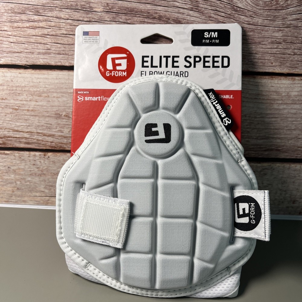 G FORM ELITE SPEED BATTER ELBOW GUARD WHITE SMART FLEX SMALL/MEDIUM