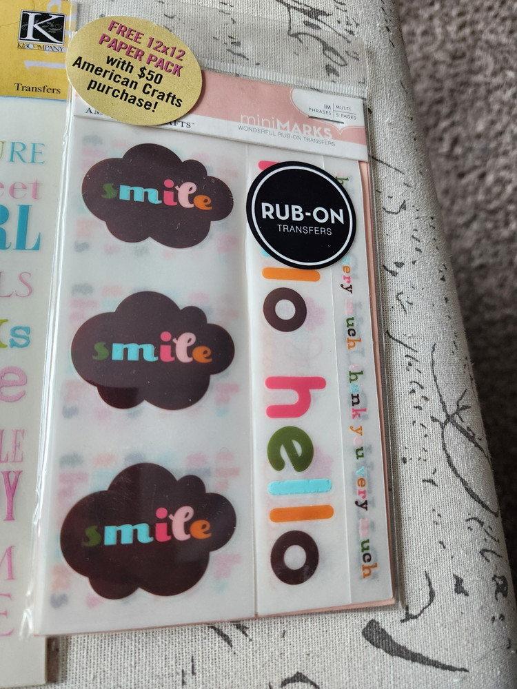K&Co. Studio K and Mini Marks Rub-on Transfers