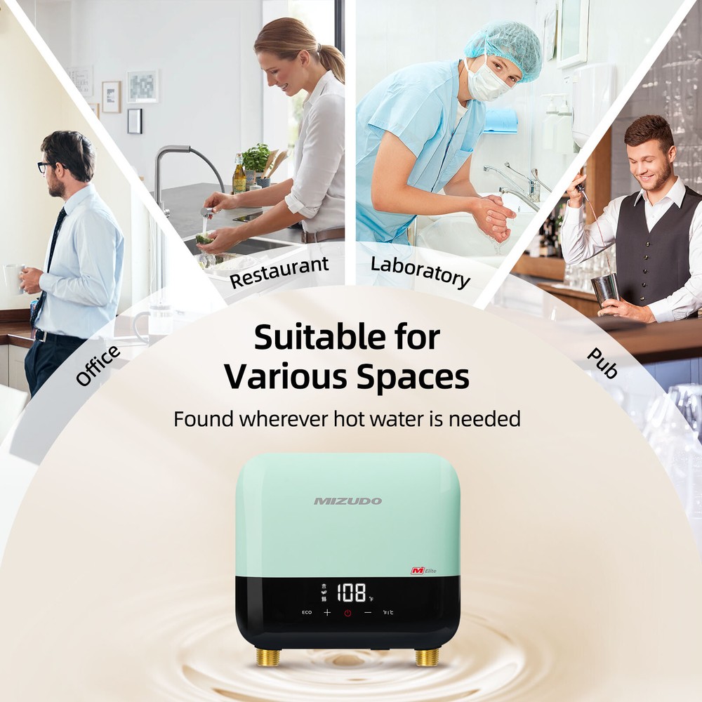 MIZUDO 120V On-Demand Hot Water Heater 3.5kW Compact Under Sink Tankless